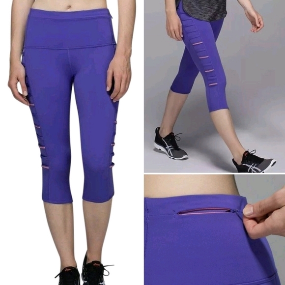 Lululemon Iris Flower 17" Breezy Crop Size 6 - Picture 11 of 14